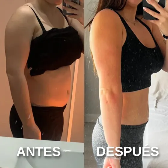 Cambio físico de la misma clienta, de perfil
