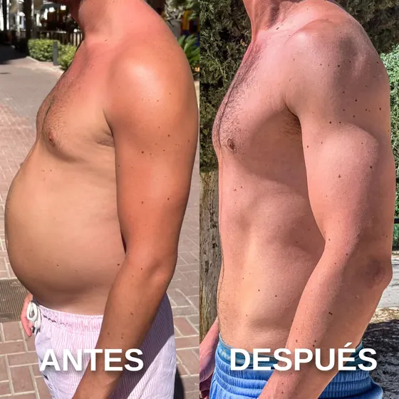 Cambio físico de un cliente del Método Modrego, de perfil