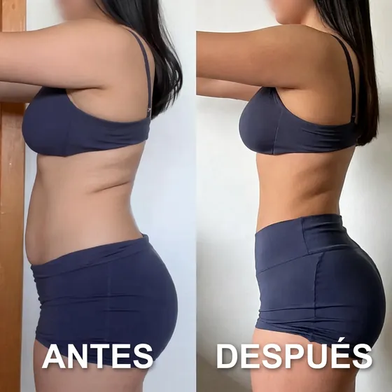 Cambio físico de una clienta del Método Modrego, de perfil